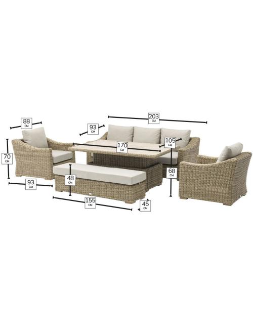 Bramblecrest Fairford 3 Seat Sofa with...