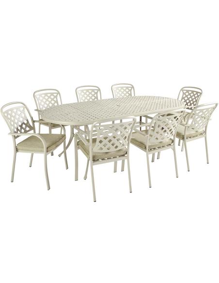 Hartman Berkeley 8 Seat Oval Dining Set with Parasol - Maize