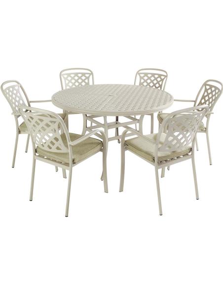 Hartman Berkeley 6 Seat Round Dining Set with Parasol - Maize