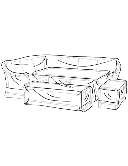 Bramblecrest Large Rectangle Fire Pit Set Covers  - Long Right CVLRMS1X