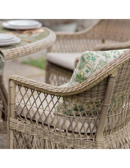 Bramblecrest RHS Rosemoor 6 Seater Elliptical Dining Set with Parasol
