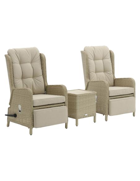 Bramblecrest Chedworth Sandstone Deluxe Recliner Set with Integral Footrest