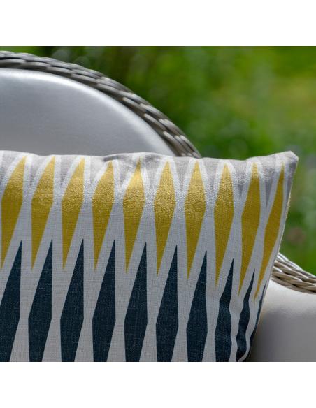Bramblecrest UBSC15 Harlequin Yellow Square Season-Proof Scatter Cushion