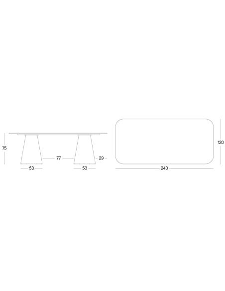 Vincent Sheppard Sandro Rectangular Dining Table 240x120