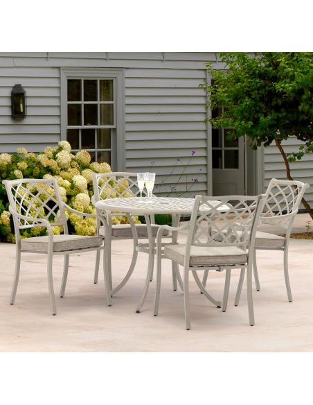 Bramblecrest RHS Bridgewater Stone 4 Seater Dining Set with Parasol