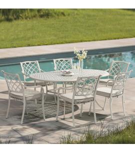Bramblecrest RHS Bridgewater Stone 6 Seater Oval Dining Set