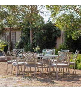 Bramblecrest RHS Bridgewater Stone 8 Seater Oval Dining Set