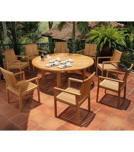 Barlow Tyrie Drummond & Linear 8 Seater Dining Set