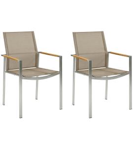 (Set of 2) Barlow Tyrie Mercury Stacking Armchair - Teak...