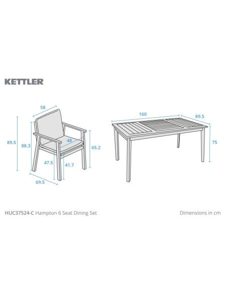 Kettler Hampton 6 Seater Dining Set