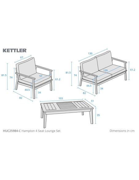 Kettler Hampton 4 Piece Lounge Set