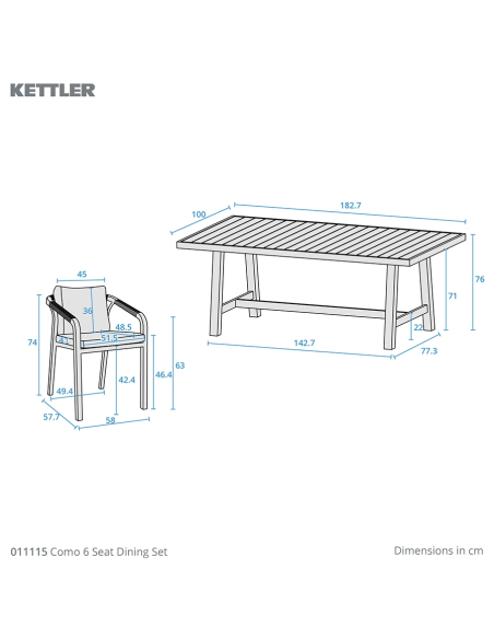 Kettler Como 6 Seater Dining Set