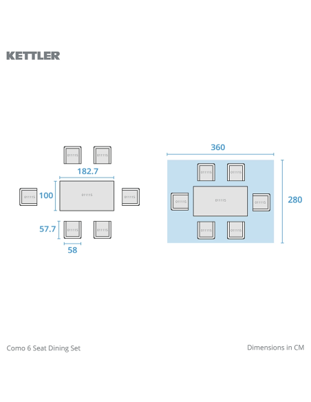 Kettler Como 6 Seater Dining Set