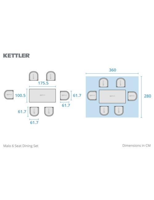 Kettler Malo 6 Seater Dining Set