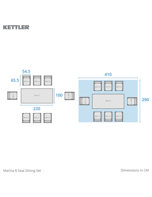 Kettler Marina 8 Seater Dining Set