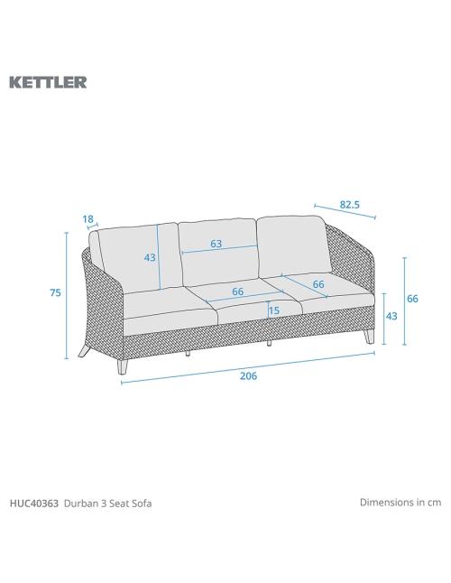 Kettler Durban 3 Seat Sofa Set