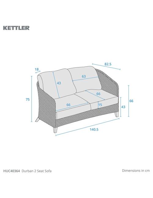 Kettler Durban 2 Seat Sofa Set