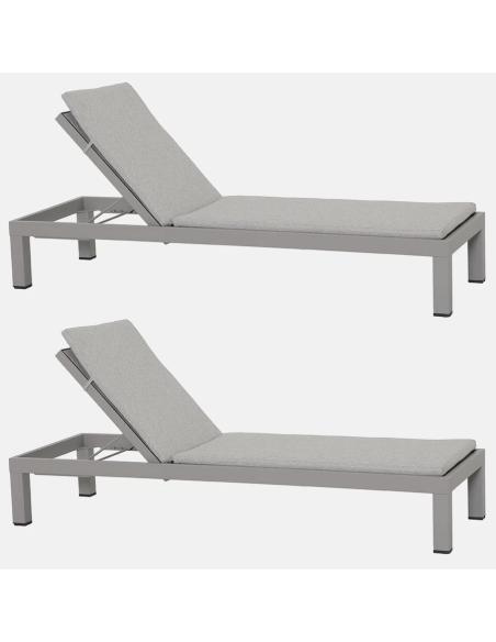 Kettler Pebble Lounger with Cushion (Set of 2)