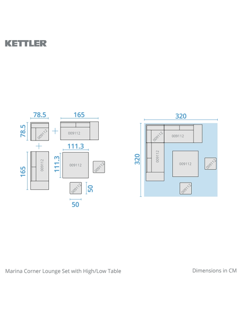 Kettler Marina Corner Lounge Set with High/Low...