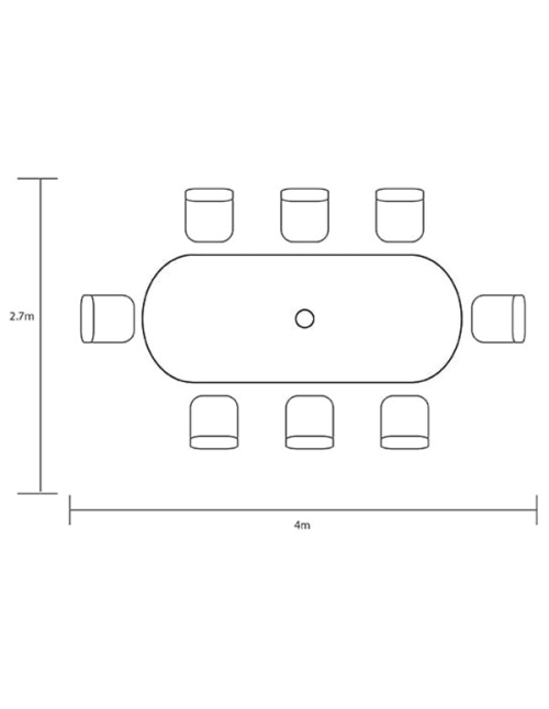 Hartman Berkeley 8 Seat Oval Dining Set - Maize