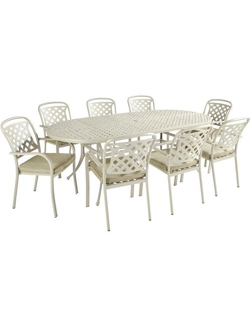Hartman Berkeley 8 Seat Oval Dining Set - Maize