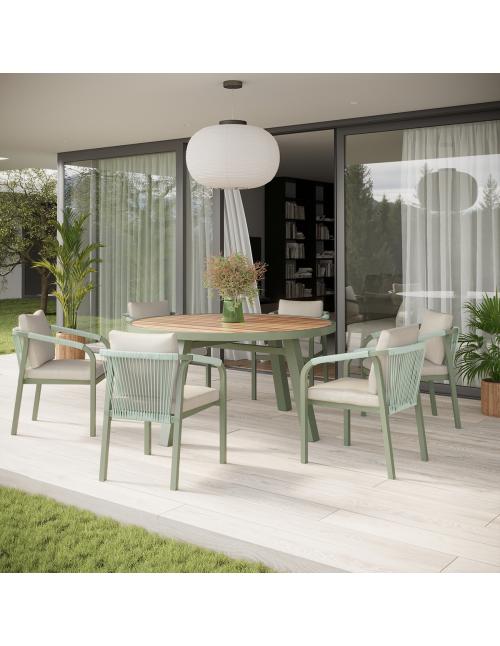 Alexander Rose Genoa 6 Seater Round Dining Set