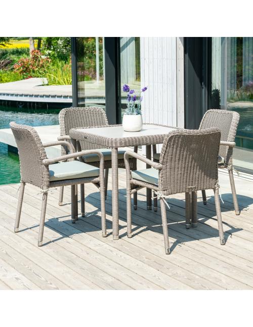 Alexander Rose Hazelmere 0.8m Square Table Grey