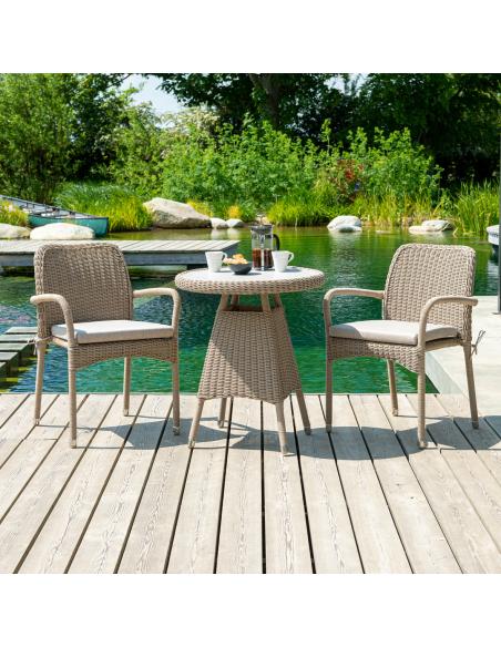 Alexander Rose Hazelmere 2 Seat Dining Set Natural