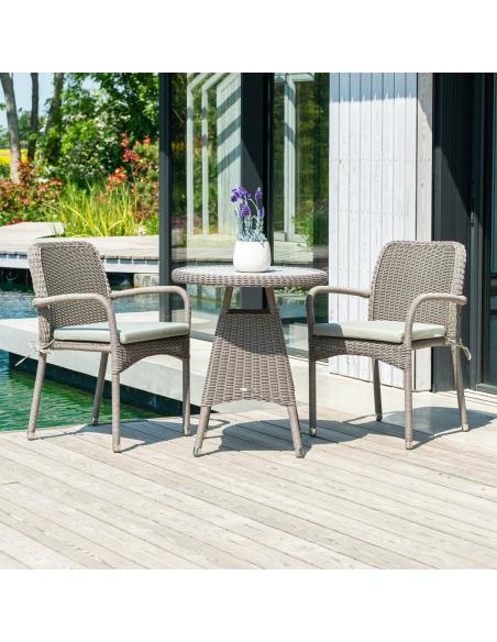 Alexander Rose Hazelmere 2 Seater Dining Set Grey