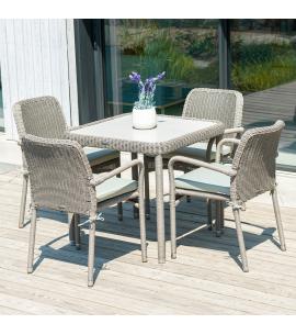 Alexander Rose Hazelmere 4 Seater Dining Set Grey