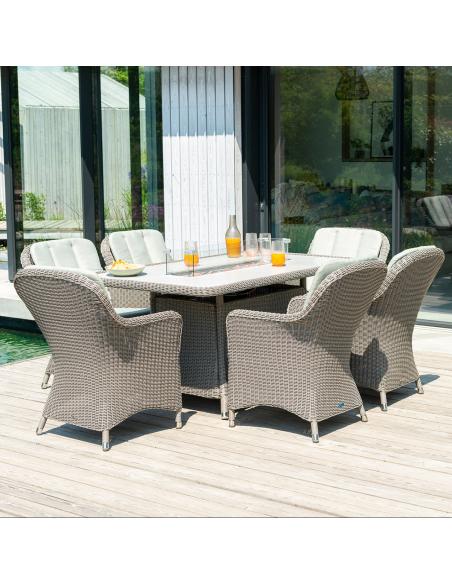 Alexander Rose Hazelmere 6 Seater Firepit Set Grey