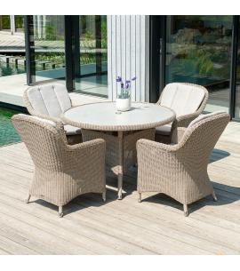 Alexander Rose Hazelmere 4 Seat Round Dining Set Natural