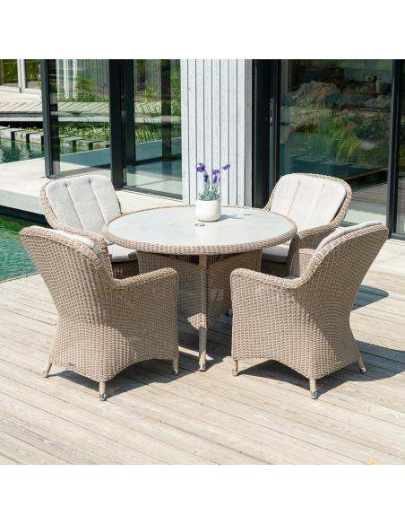 Alexander Rose Hazelmere 4 Seat Round Dining Set Natural