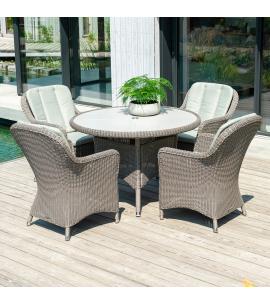 Alexander Rose Hazelmere 4 Seat Round Dining Set Grey