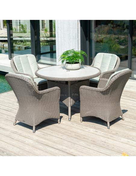 Alexander Rose Hazelmere 4 Seat Round Dining Set Grey