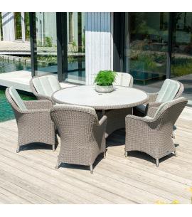 Alexander Rose Hazelmere 6 Seat Round Dining Set Grey