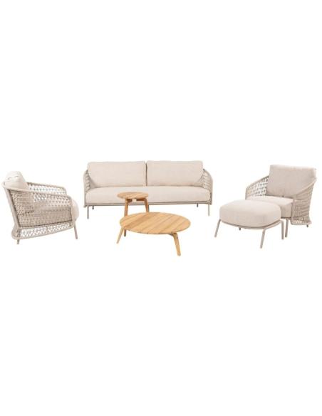 4 Seasons Outdoor Puccini Lounge Set with Zucca Tables & Footstool