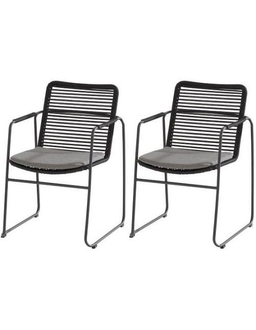 4 Seasons Outdoor Elba stacking dining chair x2