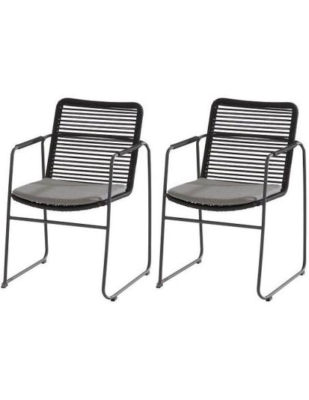 4 Seasons Outdoor Elba stacking dining chair x2