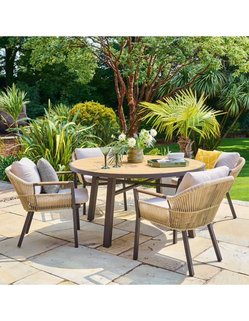 Alexander Rose Bali 6 Seater Round Dining Set