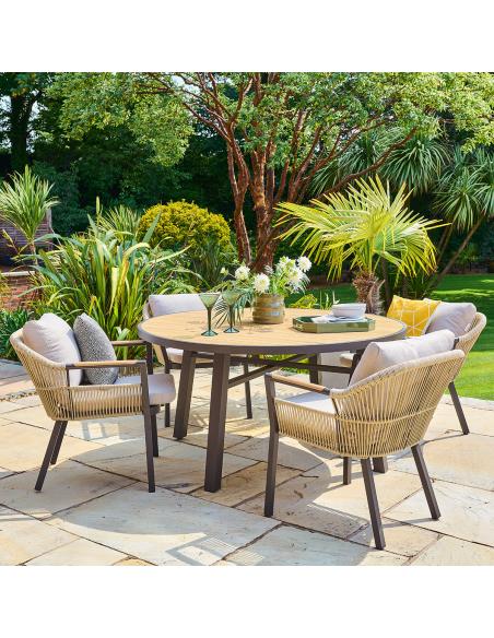 Alexander Rose Bali 6 Seater Round Dining Set