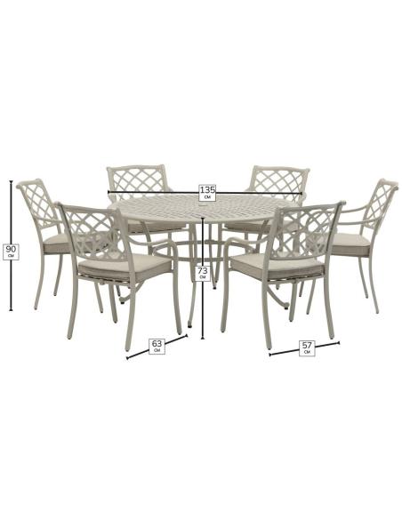 Bramblecrest RHS Bridgewater Stone 6 Seater Round Dining Set