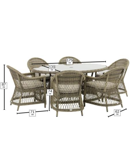 Bramblecrest RHS Rosemoor 6 Seater Elliptical Dining Set