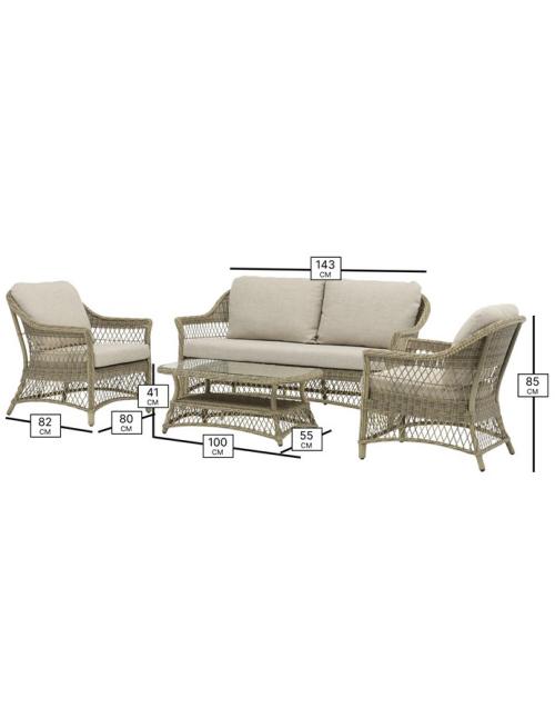 Bramblecrest RHS Rosemoor 2 Seater Sofa Set
