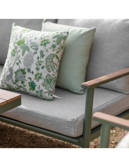 Bramblecrest RHS Wisley Sage L-Shape Sofa with Rectangle Piston Table, Bench & Chair