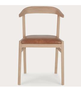 Neptune Borough Oak Dining Chair - Tan Leather