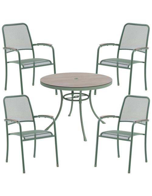 Alexander Rose Bergen 4 Seater Round Dining Set