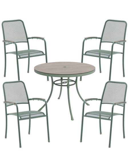 Alexander Rose Bergen 4 Seater Round Dining Set
