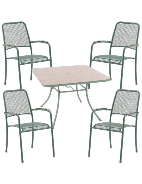 Alexander Rose Bergen 4 Seater Square Dining Set