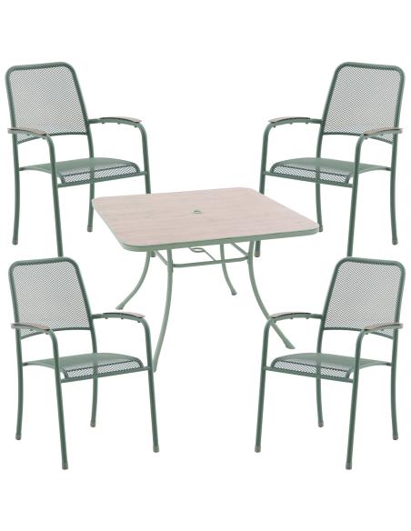 Alexander Rose Bergen 4 Seater Square Dining Set